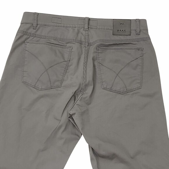 Brax Feel Good Pants Mens 32x29 Gray Cooper Regular Straight Leg Comfort Casual - Picture 7 of 11